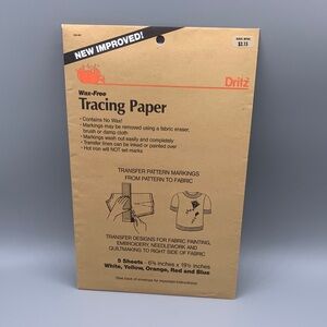Vintage Dritz Wax Free Tracing Paper USA 1981 Transfer Designs 5 Sheets